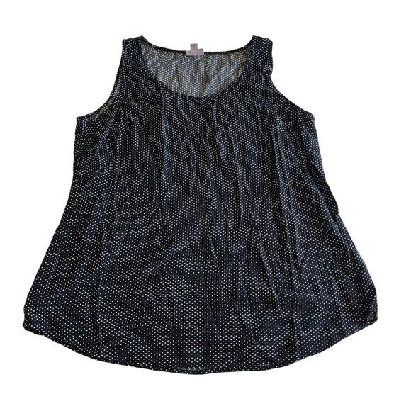 J.Jill Black White Polka Dot Tank Top Sz XL Loose Layering - Picture 1 of 8